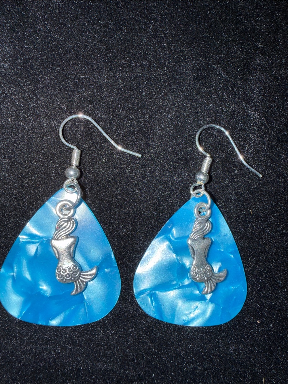 New Handmade Mermaid Teardrop Dangle Earrings 2”